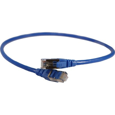 Cordon de brassage et utilisateurs RJ45 LCS³ catégorie 6 F/UTP écranté impédance 100ohms longueur 0,5m PVC bleu LEGRAND 051815