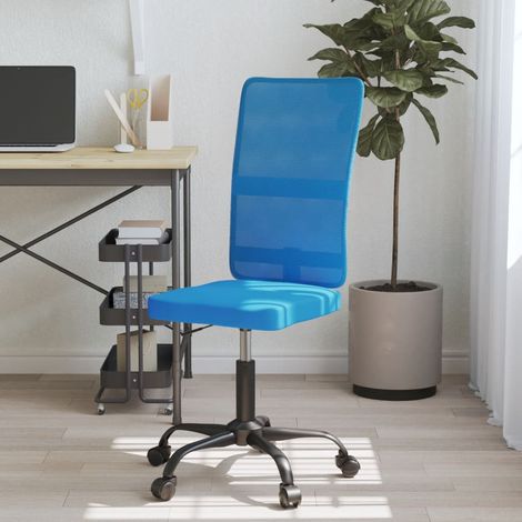 Bürostuhl Höhenverstellbar Blau Netzstoff