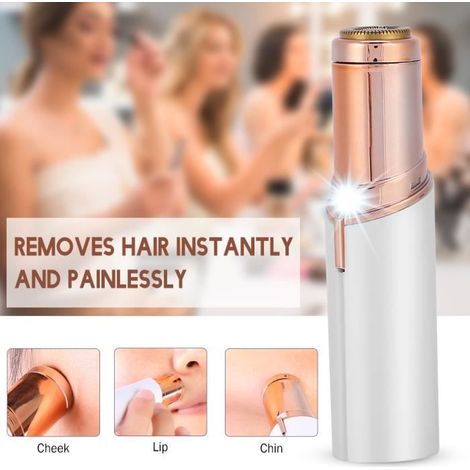 Filiyano-Épilation du visage indolore en forme de rouge à lèvres + brosse de nettoyage -- DQ FRANCE Blanc (1/4)