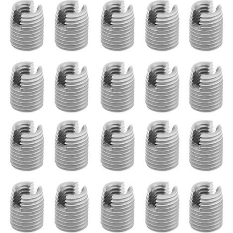 Conectores roscados M4 × 8 mm para reparación – Paquete de 20 insertos de acero inoxidable para reparaciones frecuentes en la industria y el bricolaje.