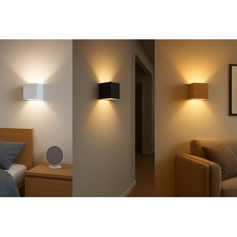 Applique a LED nera senza filtro, ricaricabile tramite USB, con cambio colore e sensore