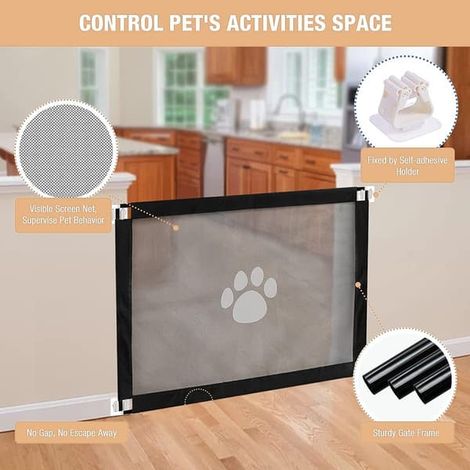 1 piquet de 80 x 100 cm, Hundgrind Magic Gate Hundsäkerhetsgrind Enkel