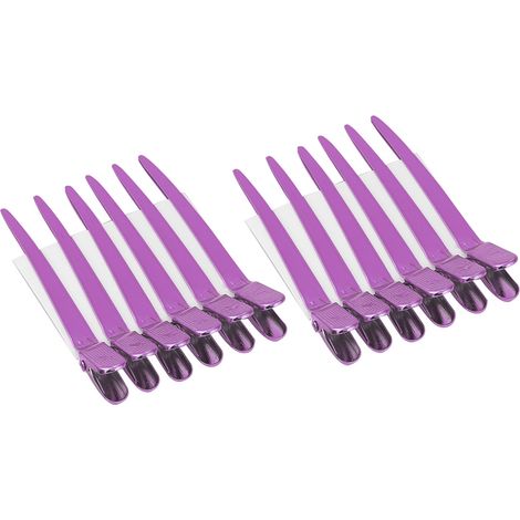 12 pinces à cheveux professionnelles, lot de 12, clips de coiffure pour salon, épingles de sectionnage, teinte rouge rosé, accessoires de barbier (1/5)