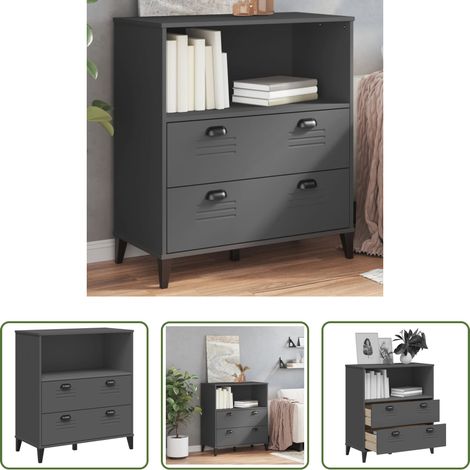 Holzwerkstoff - Bücherschrank VIKEN Anthrazit 80x40x90 cm Holzwerkstoff (1/5)