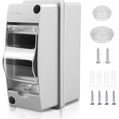 Coffret Electrique Etanche Exterieur Boîtier: Boîte Etanche Electrique Exterieur IP65, Tableau Electrique 1 Rangée, Boîtier Electrique Etanche, Coffret Electrique 2 Modules Pour Disjoncteur Mural (1/5)