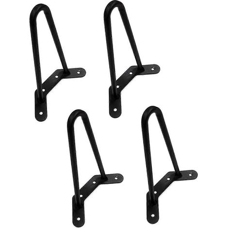Table basse avec 4 pieds en épingle à cheveux en métal, 250 mm de diamètre, extrémités de pieds en fer forgé, cadre de support de pieds en forme de U. (1/5)