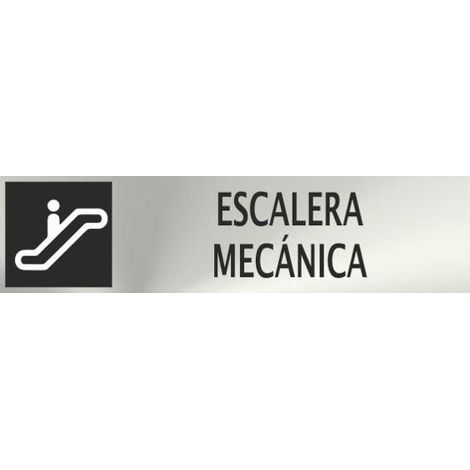 Señal informativa de acero inoxidable Escalera Mecánica de 0,8mm 50 x 200mm SEKURECO (1/2)