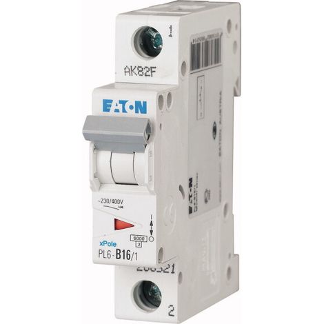 Interruptor automático de sobrecorriente 6kA PL6-B16/1