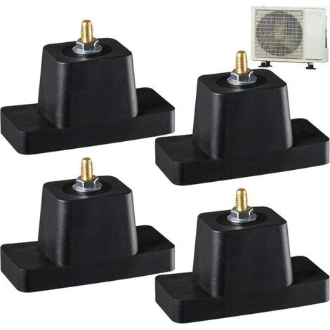 4 pièces de Support en Caoutchouc Climatiseur Amortisseur de Vibrations en Caoutchouc, Climatiseur Socle d'amortissement pour Climatiseur Unité Extérieure (1/4)