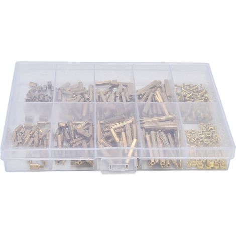 Kit de 350 vis M.2 en laiton et acier inoxydable, écrous hexagonaux pour tôle et tuyaux, industrie