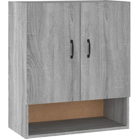 Armario de almacenamiento mural práctico de estilo elegante 60 x 31 x 70 cm madera de ingeniería gris 020048338 (1/5)