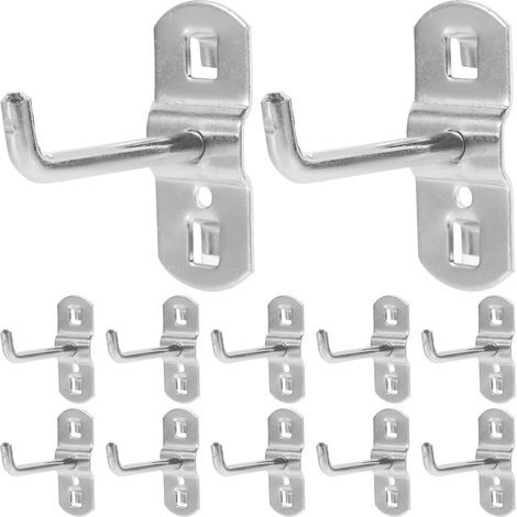 Crochet pour Panneau Perforé: 12 Pièces Crochets de Suspension en Métal de 5cm pour Organiser Outils sur Panneau Perforé Mural pour Garages, Remises (1/5)