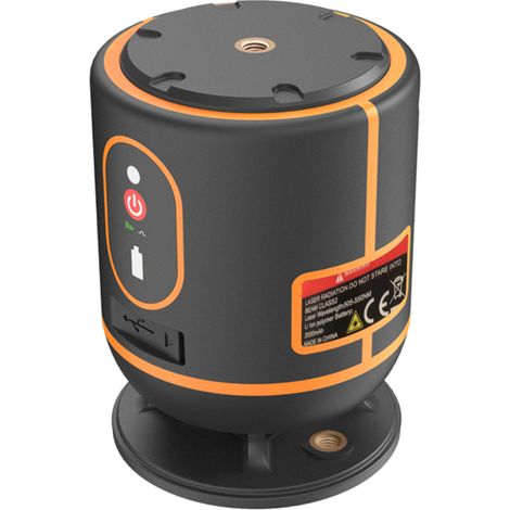 Niveau à lignes croisées avec support 30 m / 98 pi, autonivelant, horizontal à 360 degrés, précision au ras du sol (10 mm), faisceau vert à intensité variable, rechargeable, marqueur à 4 lignes, 4 mod (1/5)