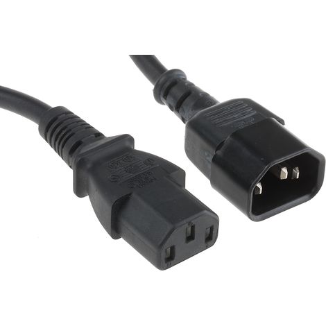 Câble d'alimentation, Noir, Connecteur C13, IEC vers C14, CEI, 500mm ( Prix pour 1 )