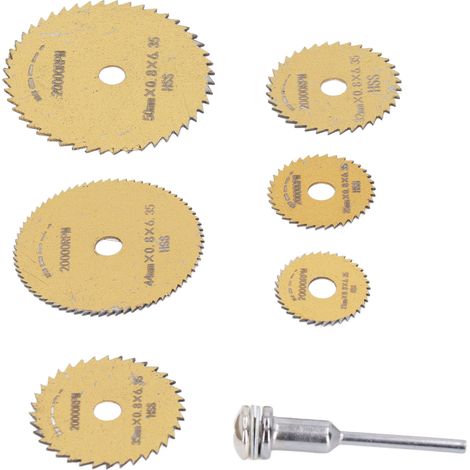 7-teiliges HSS-Sägeblatt-Set, ultradünn, schnell schneidend, Mini-Handkreissägeblatt mit Stange für Holz und PVC (1/5)