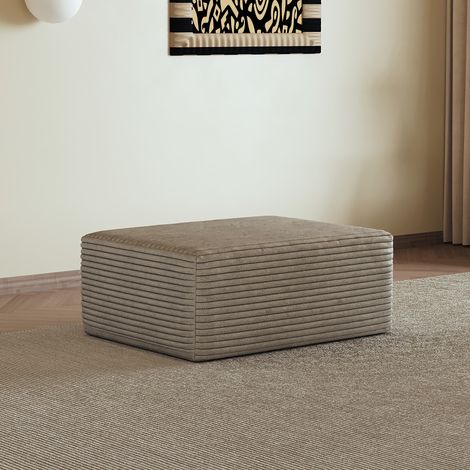 Pouf Ottoman Chamois 165cm, Banquette de Rangement Camel, Repose-Pieds Tissu, Siège d'Appoint pour Salon (1/5)