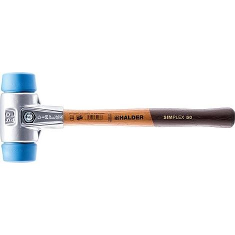 Maillet HALDER SIMPLEX TPE souple avec boîtier en aluminium et manche en bois - D=40 mm - 3101.040