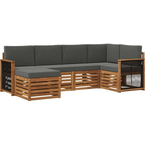 Sectional Sofa Set with Cushion 5 pcs Natural and Anthracite vidaXL (1/5)