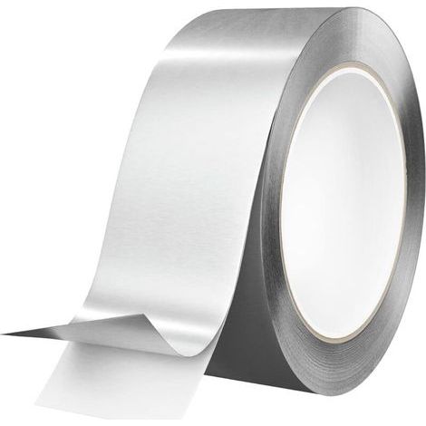 Lot de 10 rubans adhésifs en feuille d'aluminium de 2 mil d'épaisseur, avec doublure, résistant à 250 degrés, 15 m x 50 mm (argenté) (1/4)