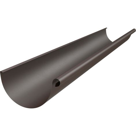 ZAMBELLI gouttière demi-ronde 2m galvanisée, gouttière avec protection élevée contre la corrosion, montage facile, sans soudure, 125mm, 2m Brun cuivré (1/5)