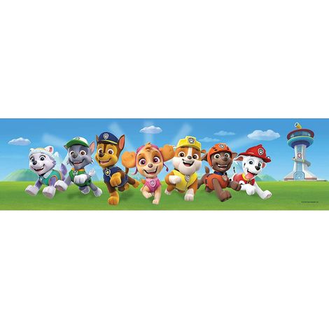 Frise murale auto-adhésive Pat'Patrouille – Modèle En avant – 5 m x 10 cm – PVC facile à poser pour chambre d'enfant – Ag Art (1/5)