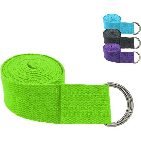 Sangle, ceinture de yoga 183 x 3,8 cm réglable - Vert - Vivezen
