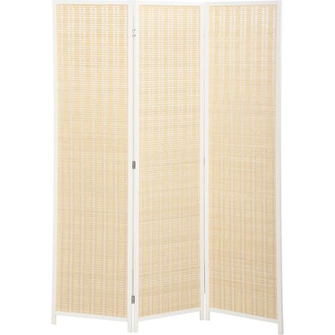 Paravent en bois HOMCOM 3 panneaux 135 x 180 cm séparateur de pièce closion de séparation pliable pour chambre à coucher