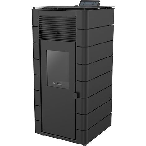 Chauffage à air 10 kW – Poêle à granulés avec télécommande – Évacuation des fumées – Autonomie jusqu'à 26h – Pour espaces confinés – Solzaima