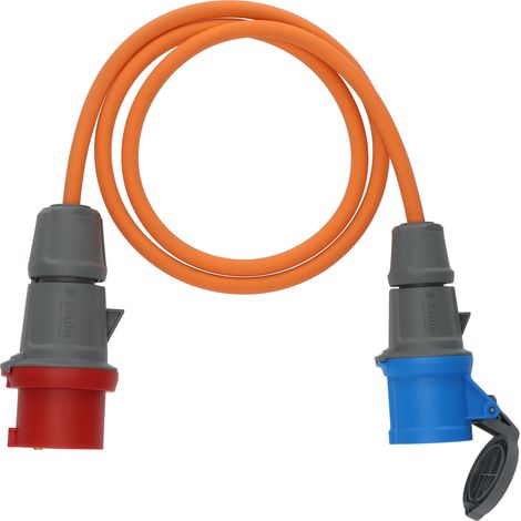 Brennenstuhl Cable adaptador de camping/marítimo IP44 1,5 m naranja H07RN-F 3G2,5 Enchufe CEE 400V/16A, Acoplamiento CEE 230V/16A - 1170310040 (1/2)
