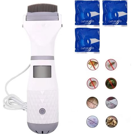 Peigne Anti Poux Electrique, aspirateur poux with Trois Filter Pet Filtre à Cheveux électrique, Professionnel Poux Outil de Nettoyage