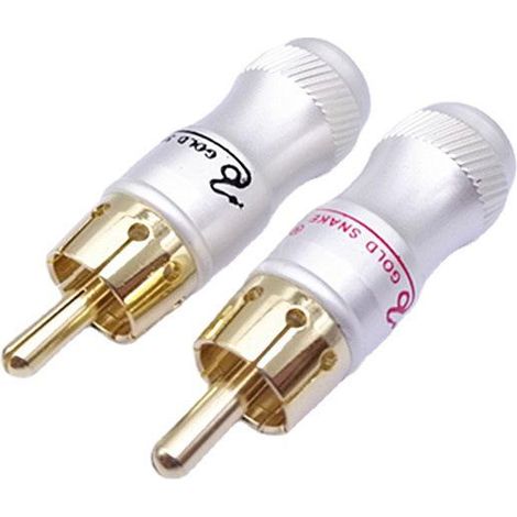 2 fiches RCA dorées à souder pour câble AV, connecteurs audio vidéo mâles, embouts de remplacement pour câble coaxial, amplificateur, télévision, lecteur et équipement Hi-Fi (1/5)