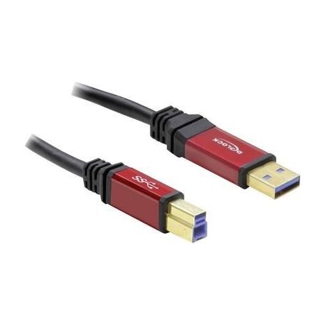 Delock Cavo USB USB 3.2 Gen1 (USB 3.0) Spina USB-A, Spina USB-B 5.00 m Rosso, Nero contatti connettore dorati, Certific (1/3)