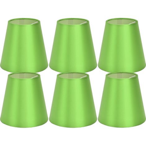 Abat-jour en tissu vert fluo, lot de 6, E14, pour lampe de table, plafonnier, chambre, salon PX157 (1/5)