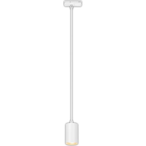 Système de rail Rail Lampe à suspendre, combinable, accessoires, Tracklight, Lampe à suspendre, GU10, Plafonnier, 1410x82x55mm (LxlxD), Blanc (1/5)