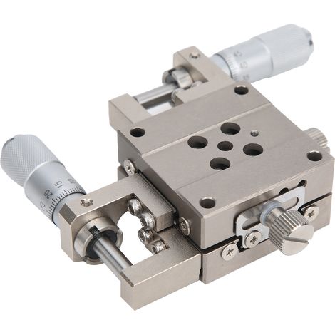 Table de coulissement linéaire axe XY en acier inoxydable, plateforme manuelle haute précision, table de translation à glissière, déplacement micrométrique bidirectionnel. (1/5)