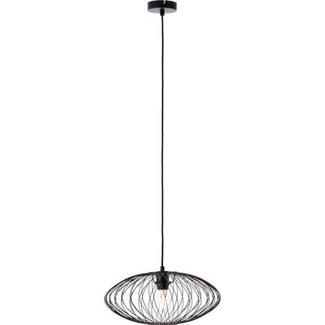 Brilliant Lampe Norden Pendelleuchte 40cm schwarz matt Metall/Glas schwarz 1x A60, E27, 40 W