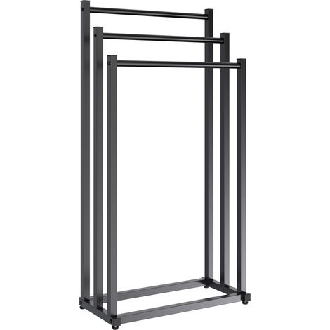 Toallero de pie de acero con 3 barras 85 cm de altura estructura estable y elegante 100008354 (1/5)