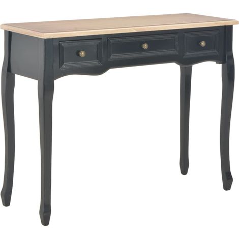 FIMEI Coiffeuse Console avec 3 Tiroirs Noir (1/5)
