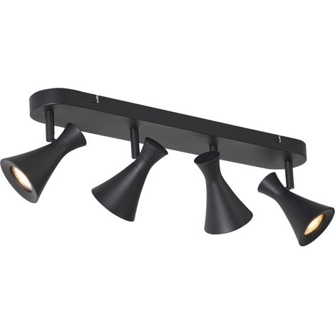 Modern Ceiling Spotlight Black 4-Lights Rotatable and Tiltable - Triangle