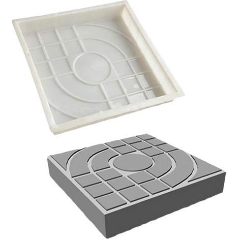 Moule à pavés pour brique, béton, pierre, carré, pour dalles, jardin, pelouse, pavés, allées, chemins de route, 25 x 25cm (1/5)