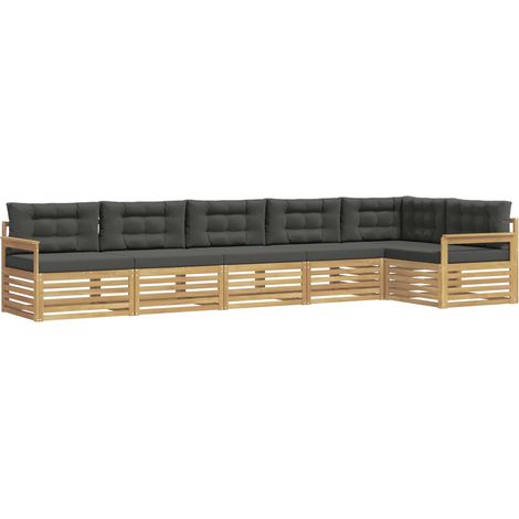 Outdoor Sofa Set 6 pcs White and Anthracite Polyester vidaXL