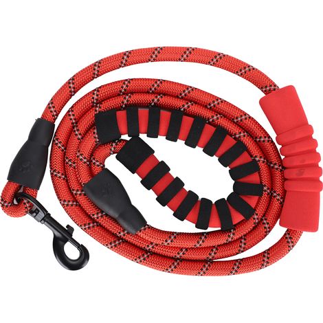 Reflektierende Nylon-Hundeleine, leichtes Zugseil, Haustierzubehör, 177 cm (rot) (1/5)