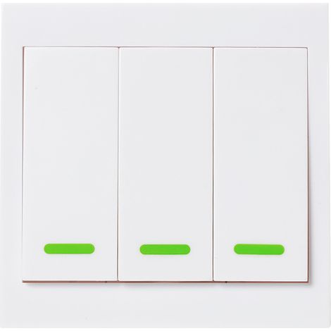 Interruptor de pared pulsador eWeLink con mando a distancia, panel de encendido/apagado de 3 botones tipo 86, transmisor inalámbrico RF de 433 MHz con adhesivos, posicionamiento flexible para salón. (1/5)