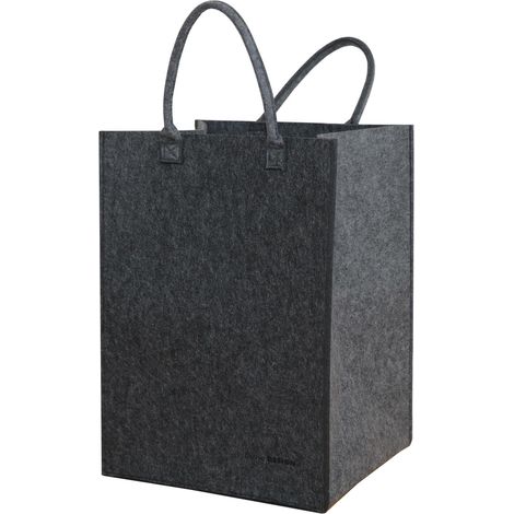 DuneDesign Sac à Linge panier rangement jouets 43x38x60cm Feutre Artificiel Gris (1/5)