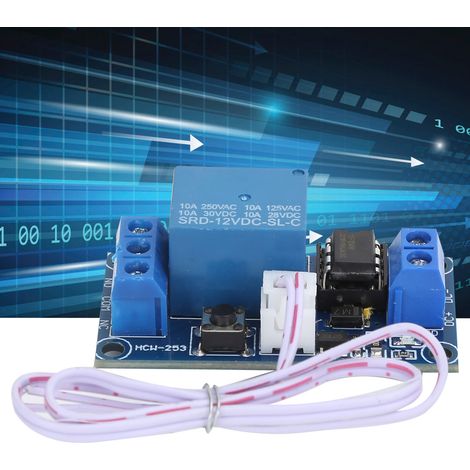 Module de relais bistable à bouton unique Songle DC12V à verrouillage automatique (marche/arrêt). (1/5)