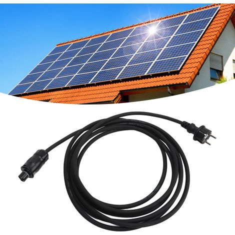 Câble d'alimentation secteur de 5 m aux normes européennes, câble d'onduleur 230 V pour le raccordement CA d'une prise Schuko pour micro-onduleurs.