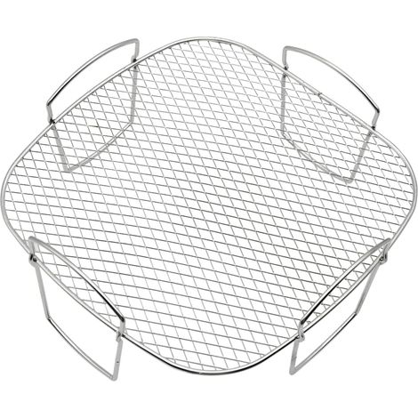 Accessoires de grille pour friteuse à air, grille de gril et de cuisson à la vapeur en acier inoxydable, grille de déshydratation (20,5x20,5x9 cm)