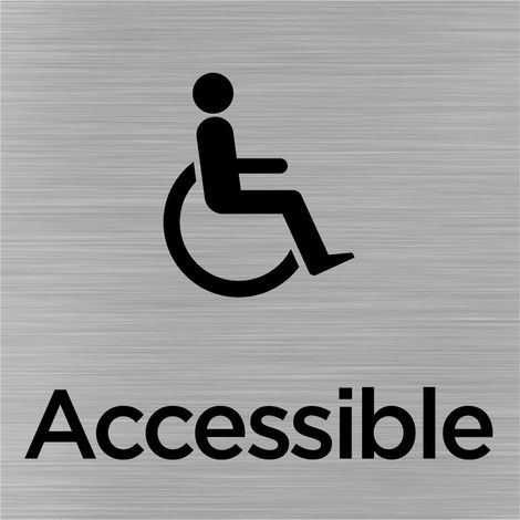 Pictogramme Accessibilité Handicap (Q1001).- Adhésif aspect aluminium brossé - (1/5)