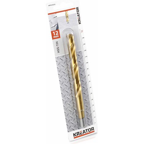 Foret métal titanium jaune Kreator Diamètre 12 mm