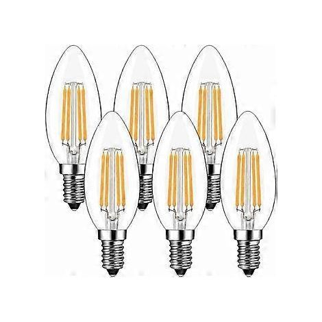 Ampoules LED E14 4W, blanc chaud 2700K, 420Lm, petit culot à vis, paquet de 6. (1/5)